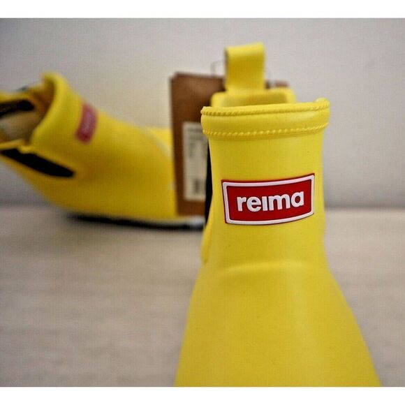 Reima 569399 Kids' Sz 11.5 Yellow Taika 2.0 Waterproof Rubber Wellies Rain Boots - Picture 8 of 10